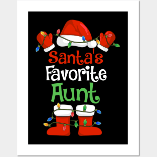 Santa's Favorite Aunt Funny Christmas Pajamas Posters and Art